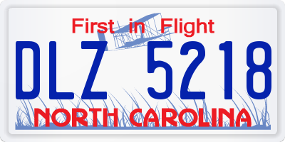 NC license plate DLZ5218