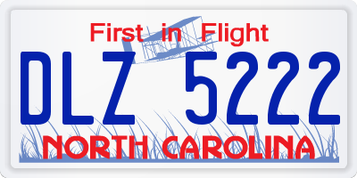 NC license plate DLZ5222