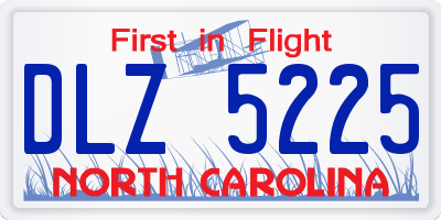 NC license plate DLZ5225