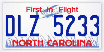 NC license plate DLZ5233