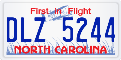 NC license plate DLZ5244