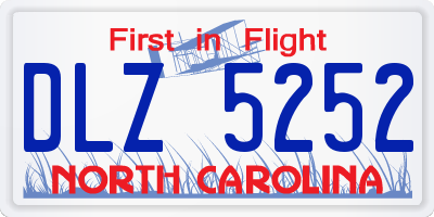 NC license plate DLZ5252