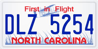 NC license plate DLZ5254