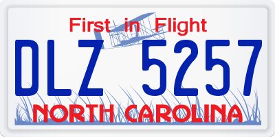 NC license plate DLZ5257