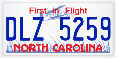 NC license plate DLZ5259