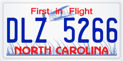 NC license plate DLZ5266