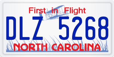 NC license plate DLZ5268