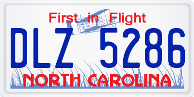 NC license plate DLZ5286