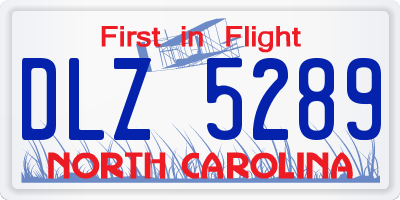NC license plate DLZ5289