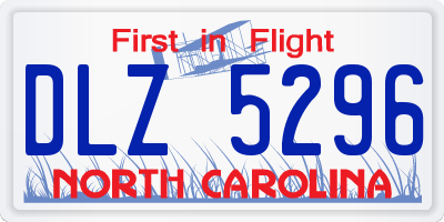 NC license plate DLZ5296