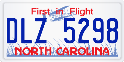 NC license plate DLZ5298