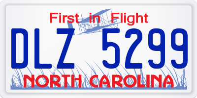 NC license plate DLZ5299