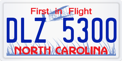 NC license plate DLZ5300