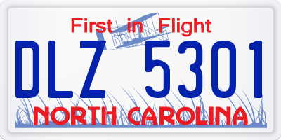 NC license plate DLZ5301
