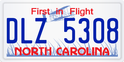 NC license plate DLZ5308
