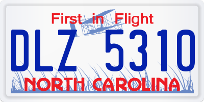 NC license plate DLZ5310