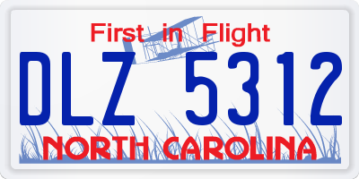 NC license plate DLZ5312