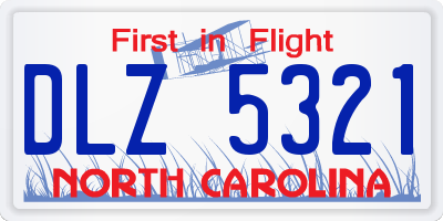 NC license plate DLZ5321