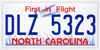 NC license plate DLZ5323