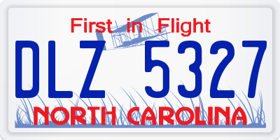 NC license plate DLZ5327