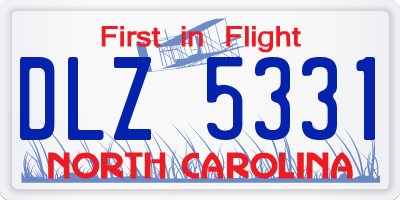 NC license plate DLZ5331