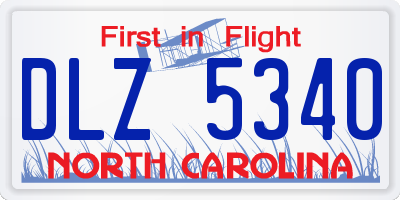 NC license plate DLZ5340