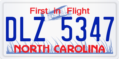 NC license plate DLZ5347