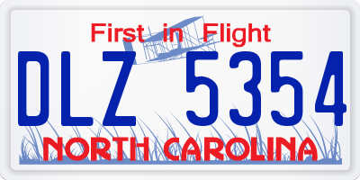NC license plate DLZ5354