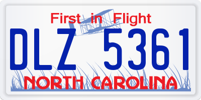 NC license plate DLZ5361