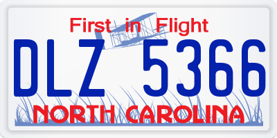 NC license plate DLZ5366
