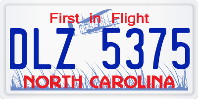 NC license plate DLZ5375