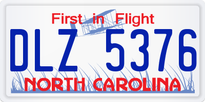 NC license plate DLZ5376