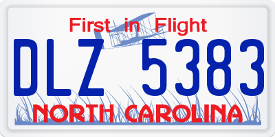 NC license plate DLZ5383