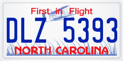 NC license plate DLZ5393