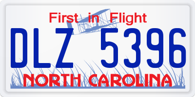 NC license plate DLZ5396