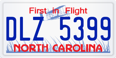 NC license plate DLZ5399
