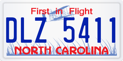 NC license plate DLZ5411