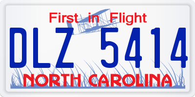 NC license plate DLZ5414