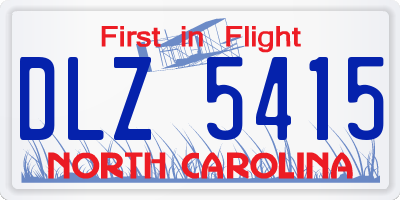 NC license plate DLZ5415
