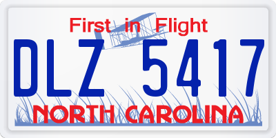 NC license plate DLZ5417