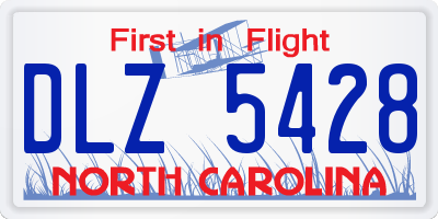 NC license plate DLZ5428