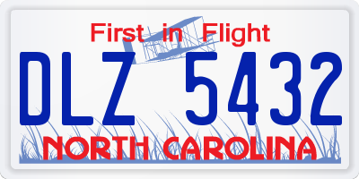 NC license plate DLZ5432
