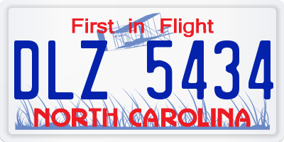 NC license plate DLZ5434