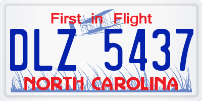 NC license plate DLZ5437