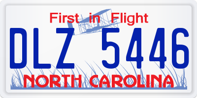 NC license plate DLZ5446