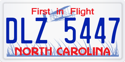NC license plate DLZ5447