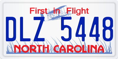 NC license plate DLZ5448