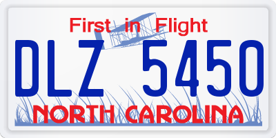 NC license plate DLZ5450