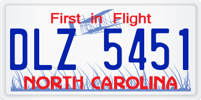 NC license plate DLZ5451