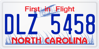 NC license plate DLZ5458
